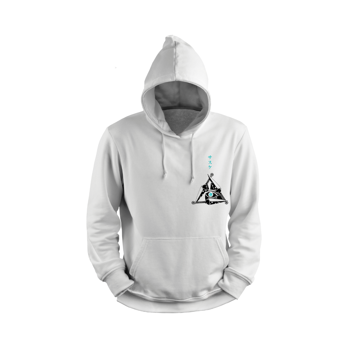Itachi Uchicha White hoodie with a logo on the chest