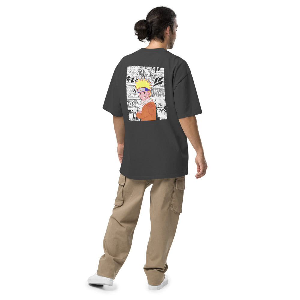 Naruto Manga Panel T-Shirt – Black Oversized Anime Tee - Cleverbrowns