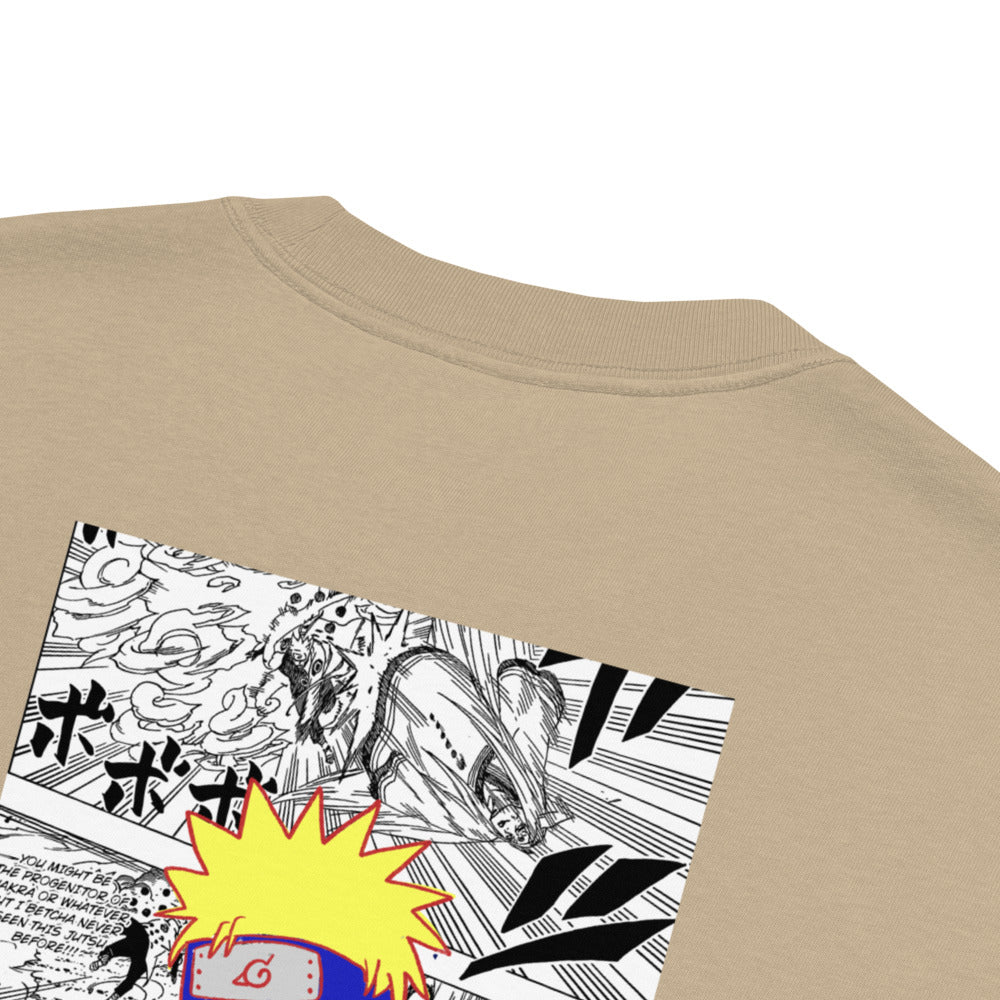 Naruto Oversized T-Shirt – Khaki Anime Manga Graphic Tee - Cleverbrowns