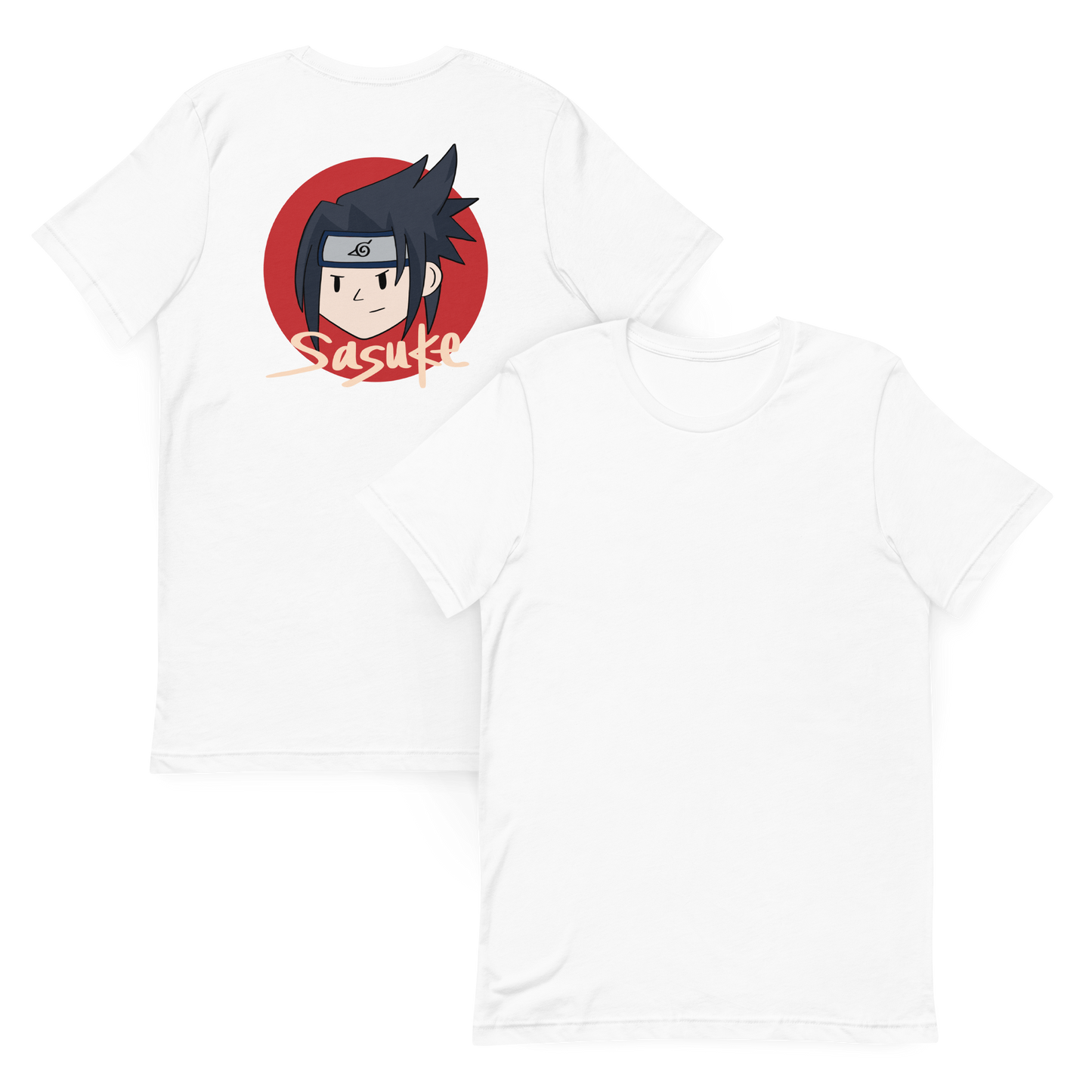 Sasuke White Shirt – Anime-Inspired Graphic Tee for Fans - Cleverbrowns