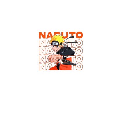 Naruto character with 'Naruto' text on a white background