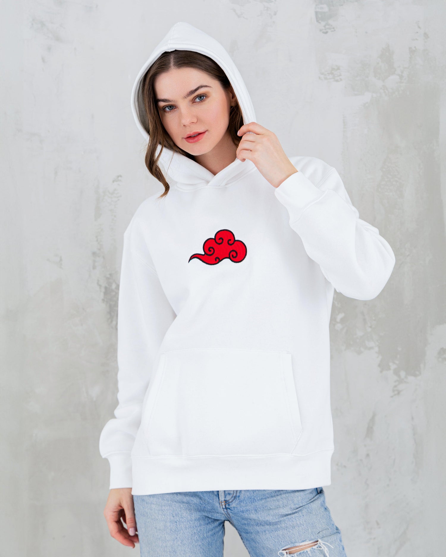 Red Cloud White Hoodie - Cleverbrowns 