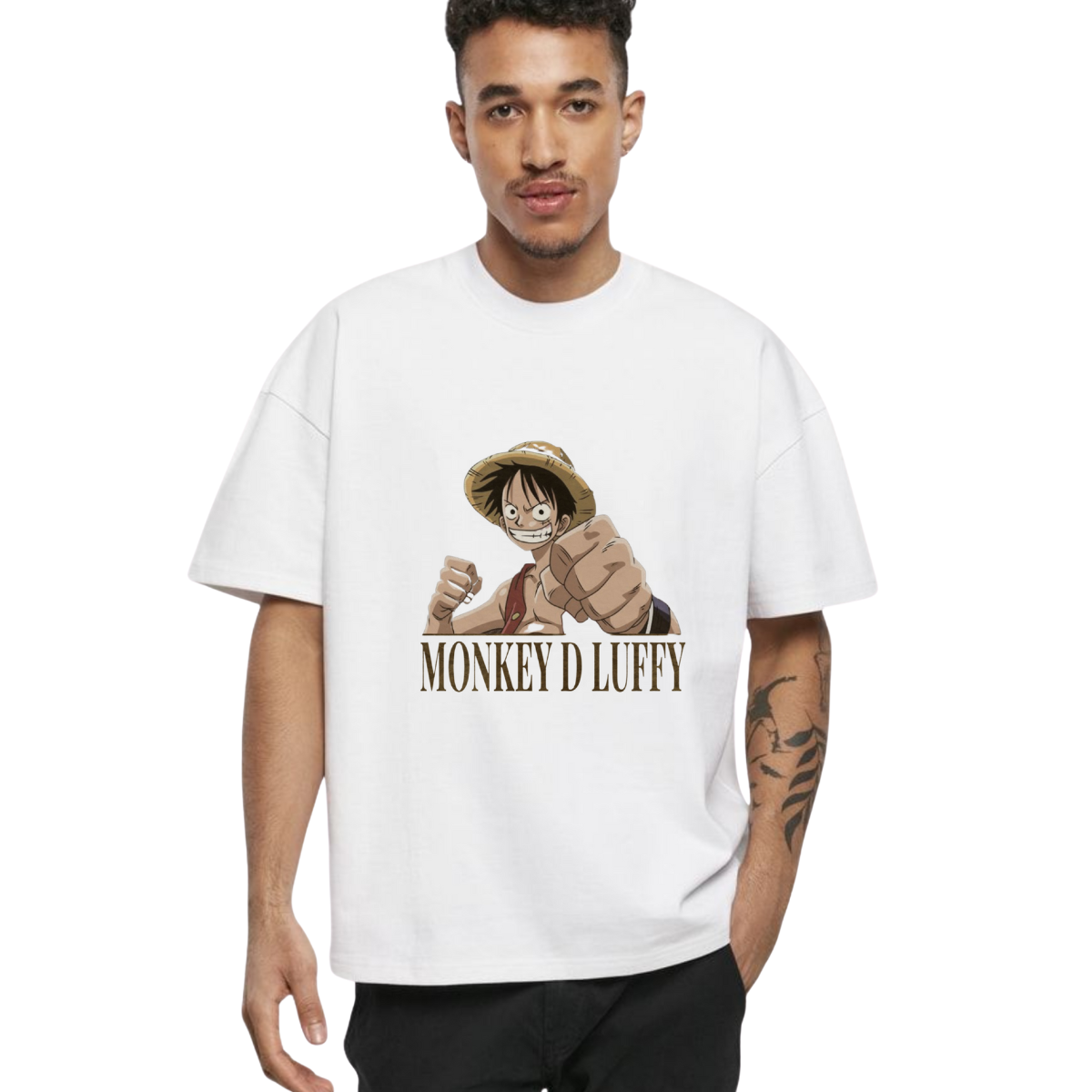 One Piece - Luffy Aanval T-Shirt Zwart