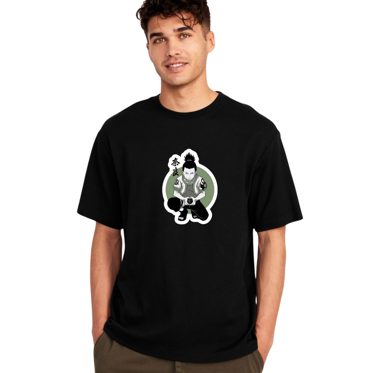 Shikamaru Nar T-Shirt Black & White Streetwear Style Graphic Tee