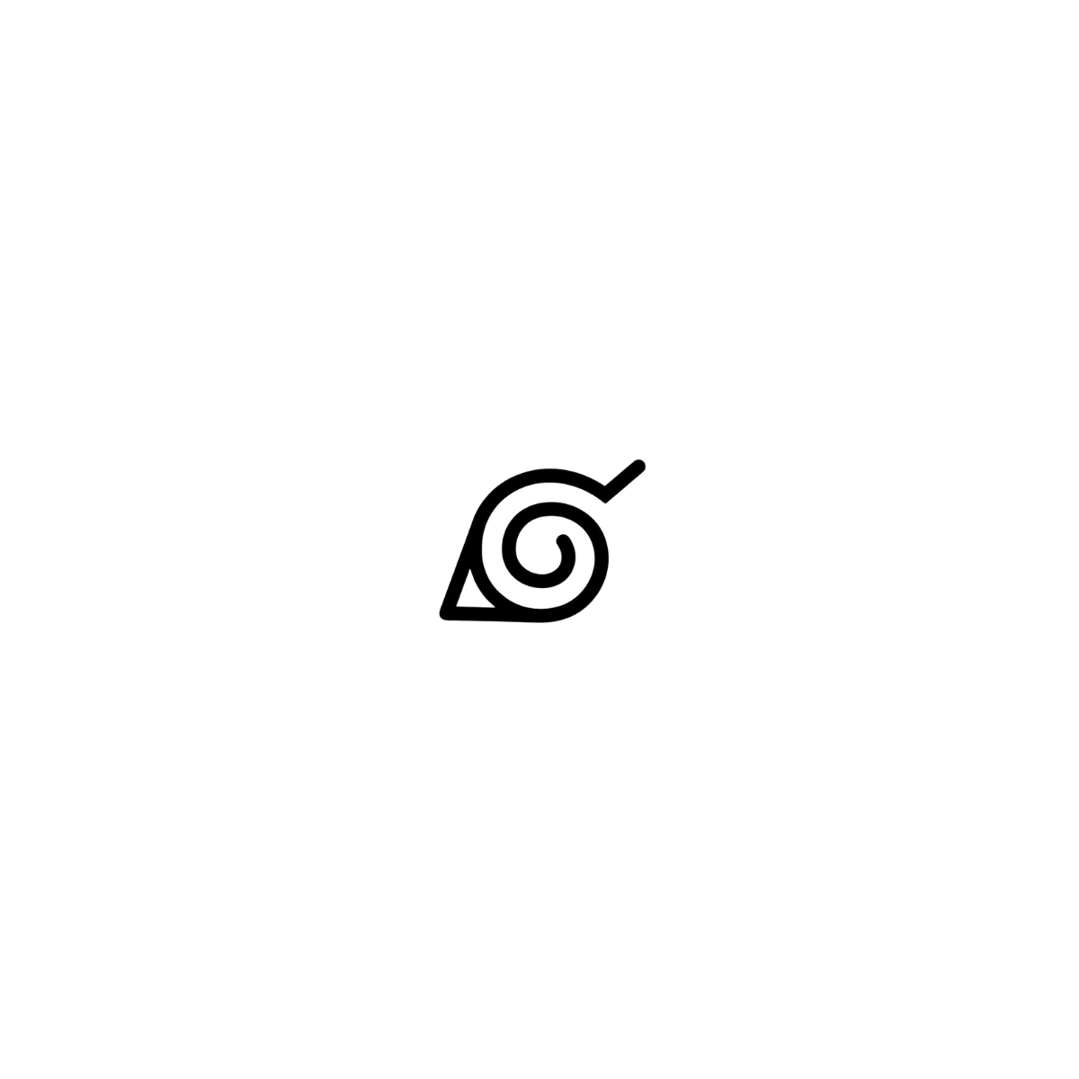 Black spiral symbol on a white background