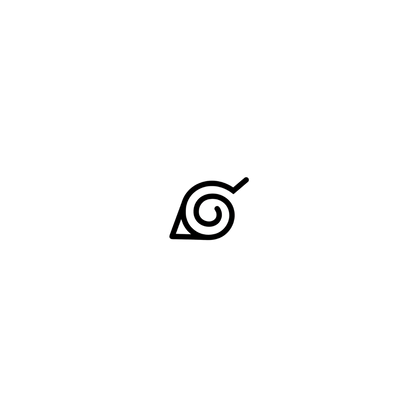 Black spiral symbol on a white background