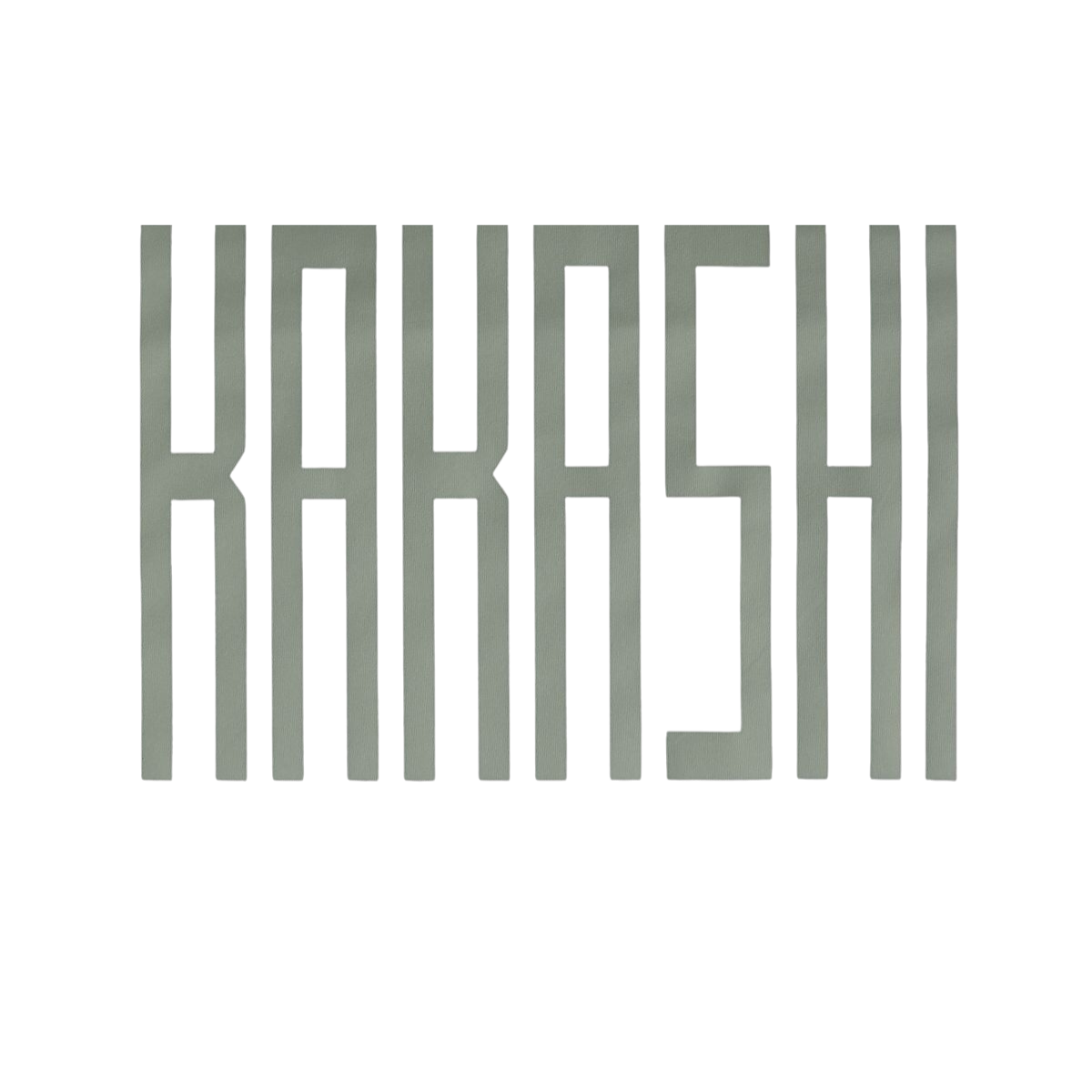 Gray 'KAKASHI' text on a white background
