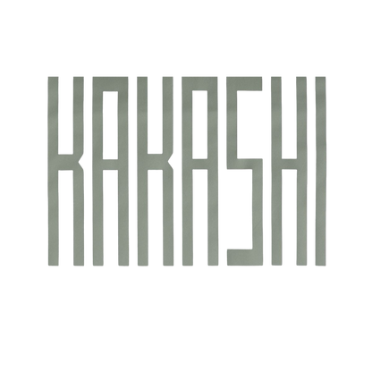 Gray 'KAKASHI' text on a white background