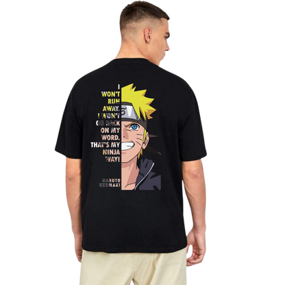 Naruto Uzumaki Graphic Tee - Black Oversized T-Shirt