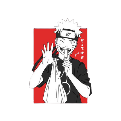 Naruto Uzumaki  with a red background