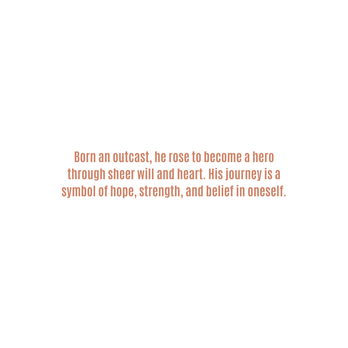 Text on a white background about a Naruto's journey with motivational message.