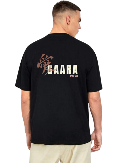 Person wearing a Gaara black t-shirt with 'GAARA' printed on the back