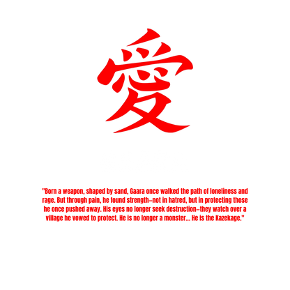 Red Chinese character on a white background with red text below