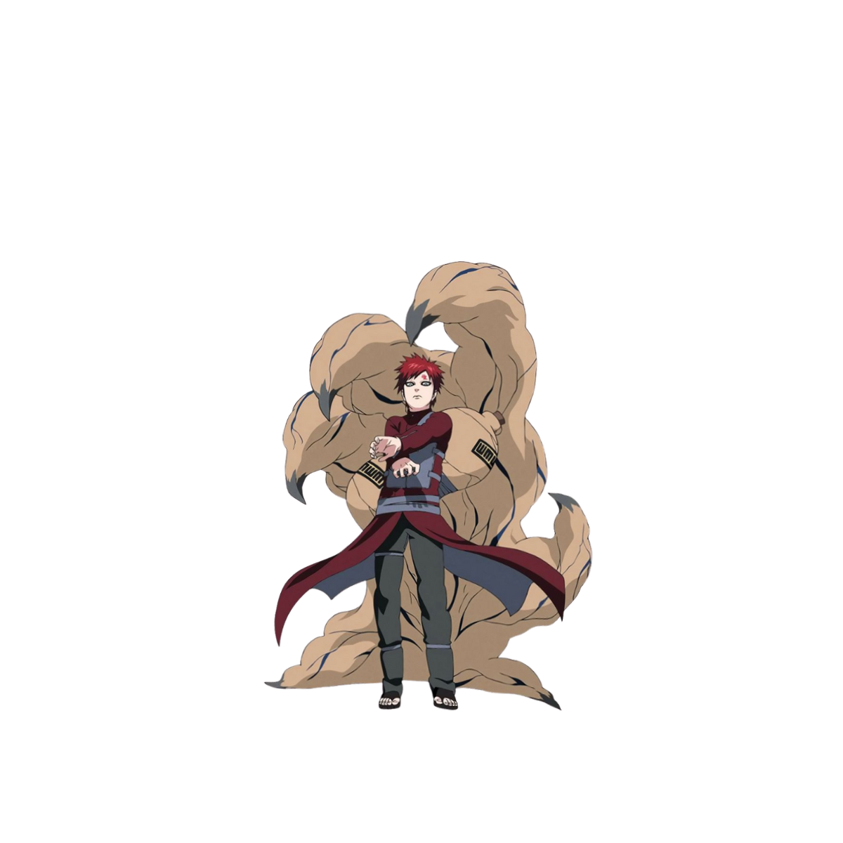 Gaara with large creatures on a white background
