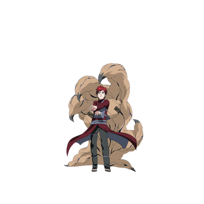 Gaara with large creatures on a white background
