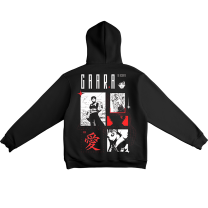Gaara Black hoodie with 'Gaara' graphic design on the back against a white background