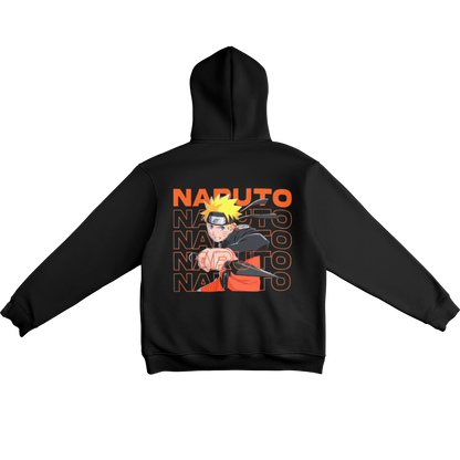 Naruto Uzumaki  Black hoodie with 'Naruto' character and text on the back