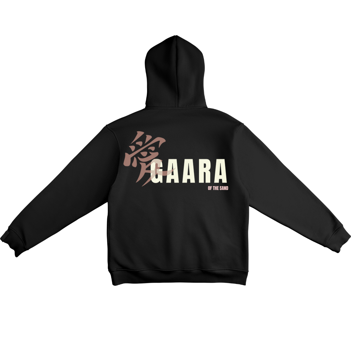 Gaara Black hoodie with 'GAARA' text and design on the back against a white background