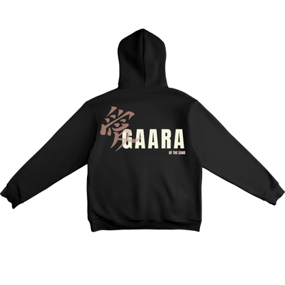 Gaara Black hoodie with 'GAARA' text and design on the back against a white background