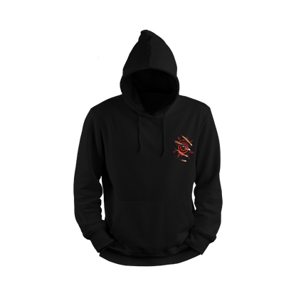 Naruto Uzumaki Black hoodie with a red and white logo on the chest