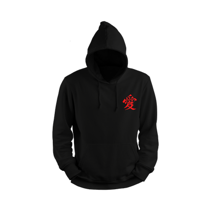 Gaara Black hoodie with red text on a white background
