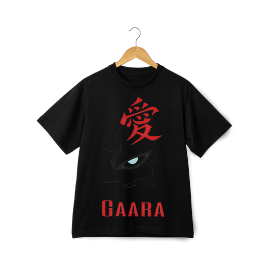 Gaara Black t-shirt with red character and text
