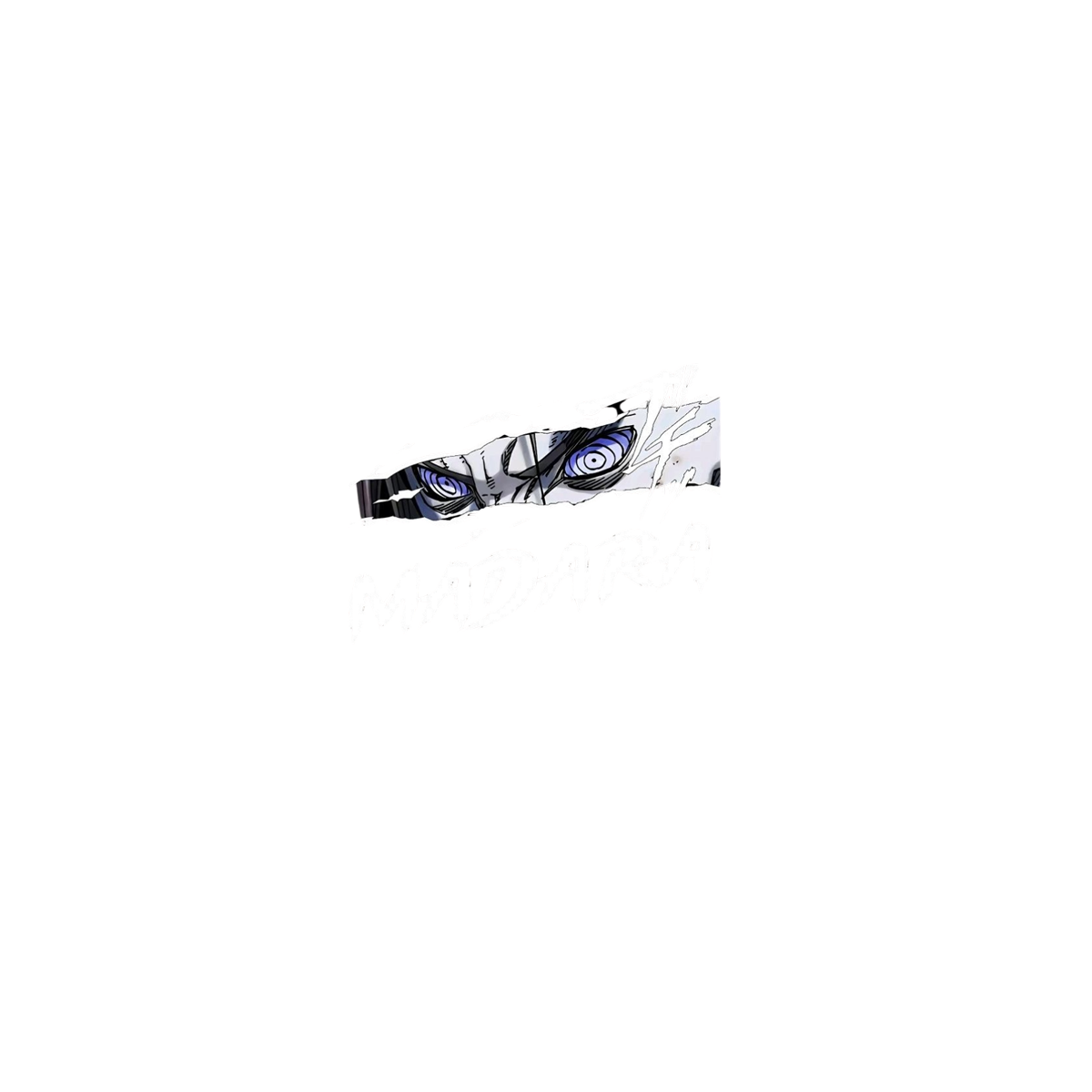 Madara Uchicha Eyes Design With Written Madara Written In White