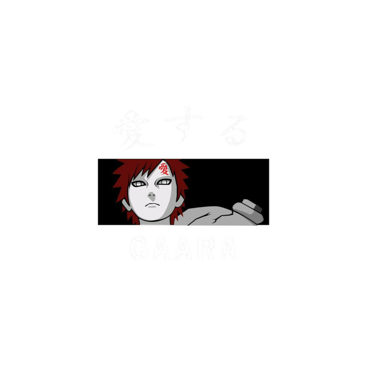Gaara with red hair and a black background