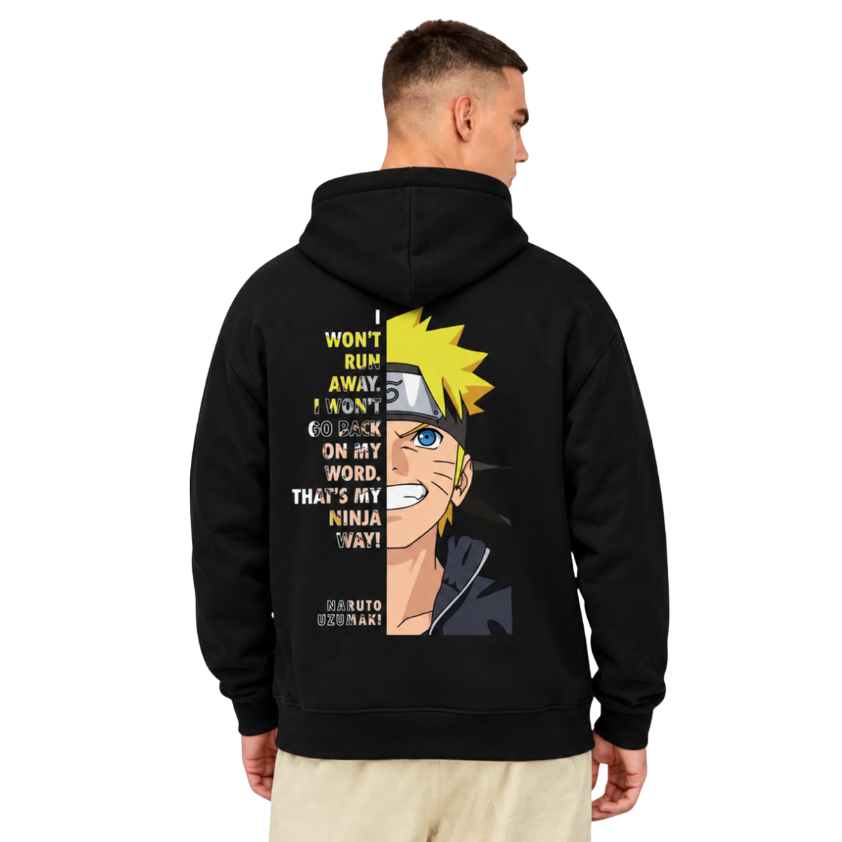 Naruto Uzumaki Black Oversized Hoodie