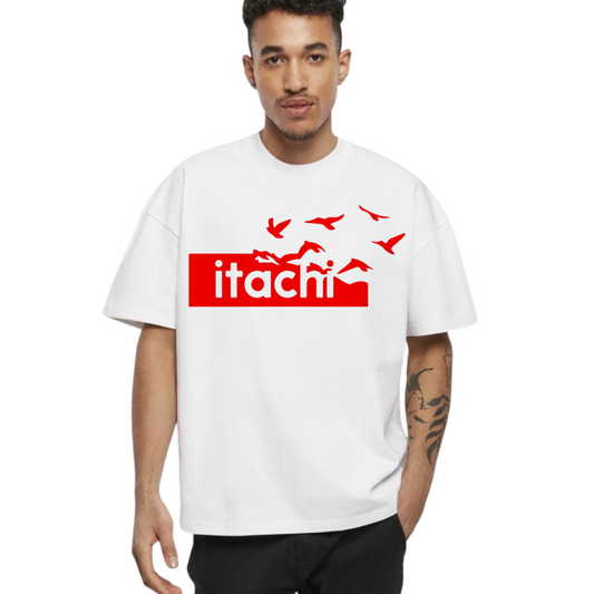 Itachi Uchicha T-Shirt Black & White Crows Graphic Tee