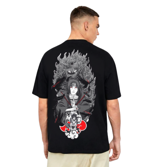 Itachi Uchiha T-Shirt - Black & White Dragon Graphic Tee