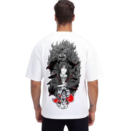 Itachi Uchiha T-Shirt - Black & White Dragon Graphic Tee