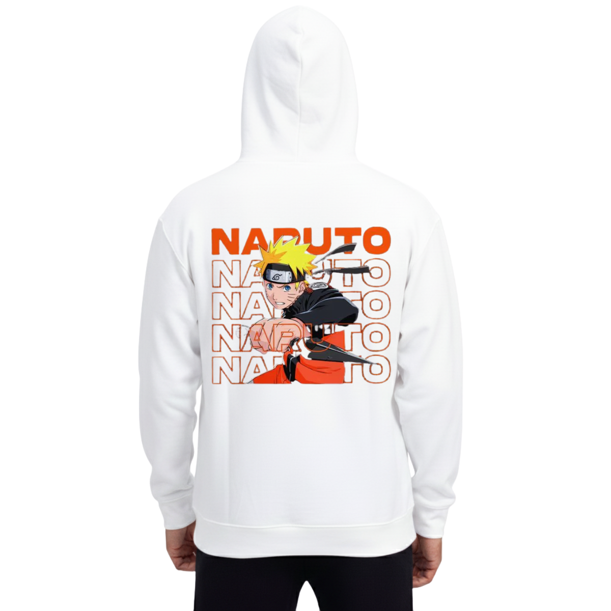 Naruto Uzumaki Black & White Graphic Hoodie