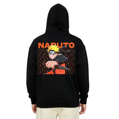 Naruto Uzumaki Black & White Graphic Hoodie
