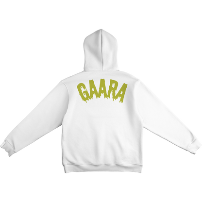 White hoodie with 'GAARA' printed on the back against a white background