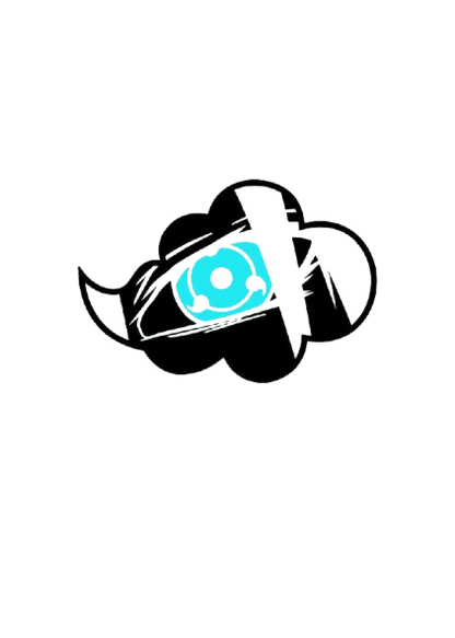 Itachi Uchicha eyes in blue inside his logo