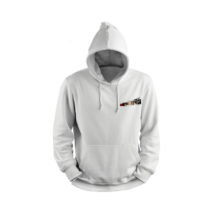 Itachi Uchicha  White hoodie with a small logo on the chest