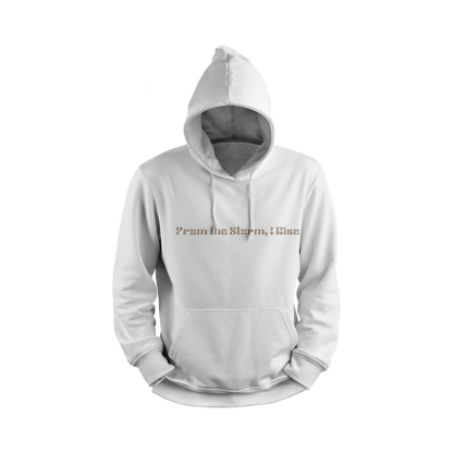Naruto Uzumaki White Hoodie With Front Design Text From The Storm I Rise