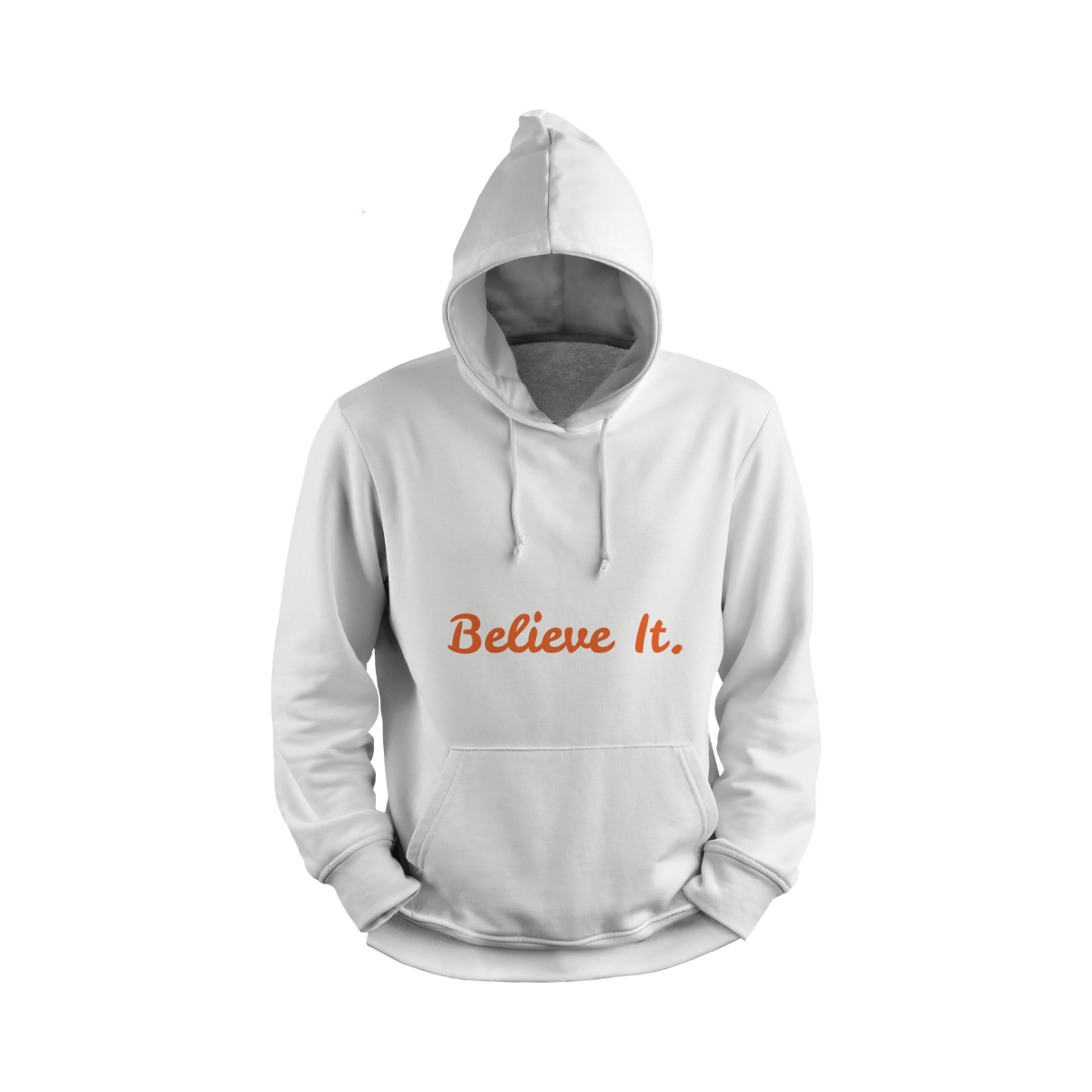 Naruto Uzumaki  White hoodie with 'Believe It.' text on a white background