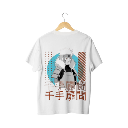 Jiraya White t-shirt with Jiraya design on a hanger