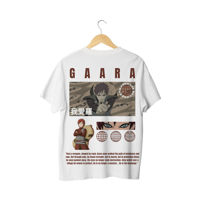 Gaara White t-shirt with anime character design on a hanger