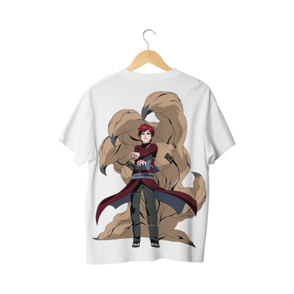 Gaara White t-shirt with an Gaara and large Creature