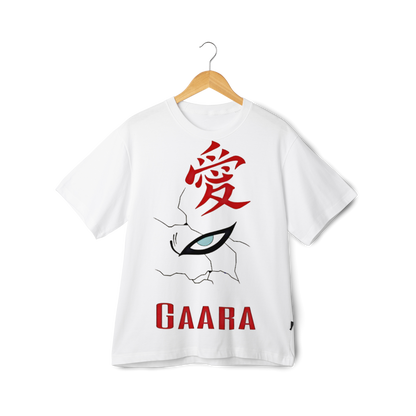 Gaara White t-shirt with red and black graphics