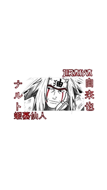 Jiraya  with a serious expression on a white background