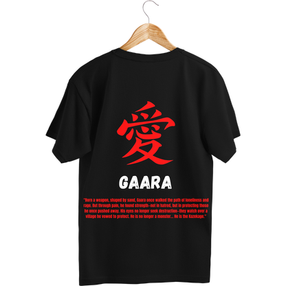 Gaara Black t-shirt with red and white Text
