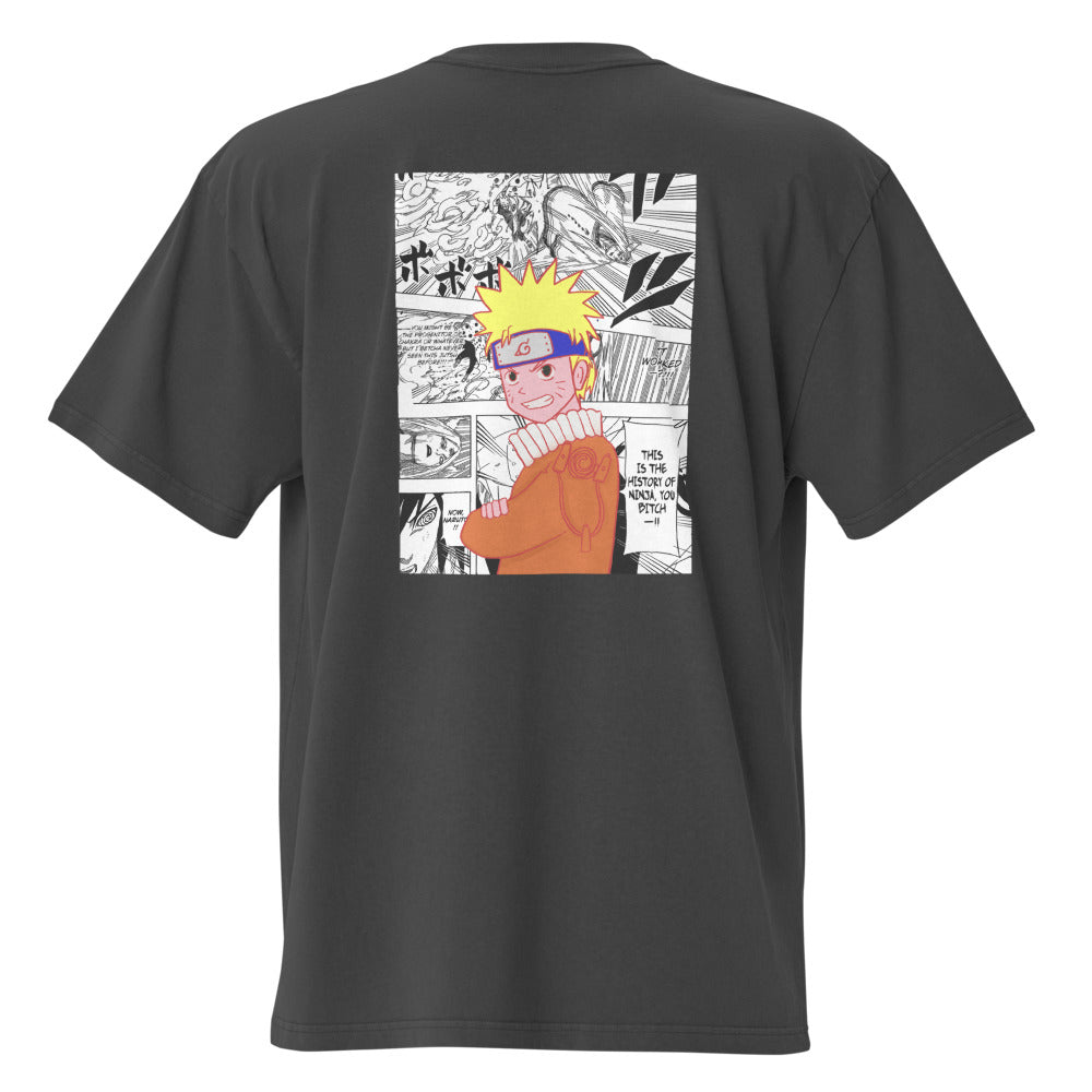 Naruto Manga Panel T-Shirt – Black Oversized Anime Tee - Cleverbrowns 