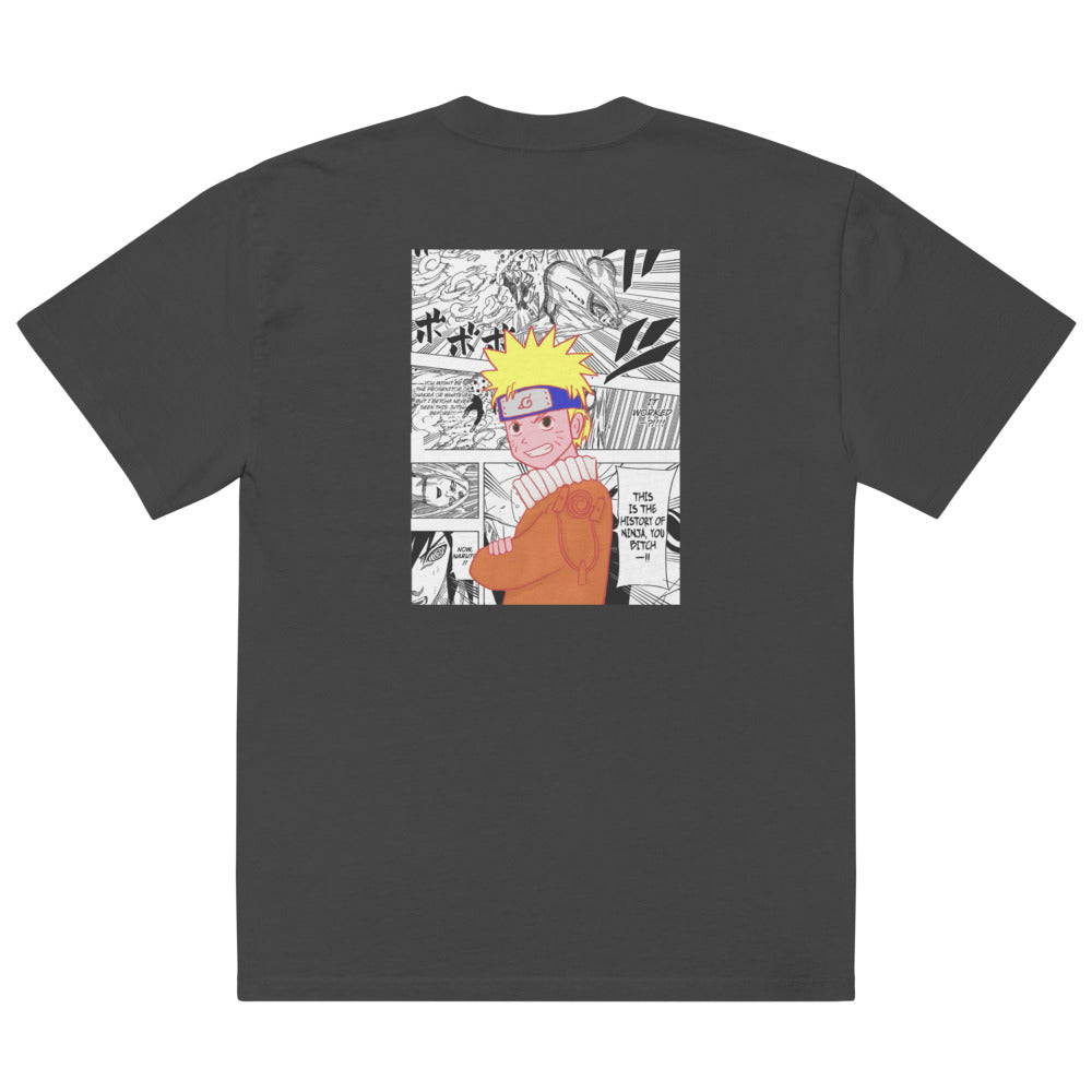 Naruto Manga Panel T-Shirt – Black Oversized Anime Tee - Cleverbrowns 