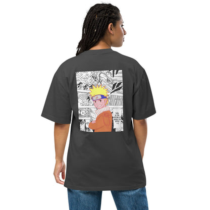 Naruto Manga Panel T-Shirt – Black Oversized Anime Tee - Cleverbrowns 