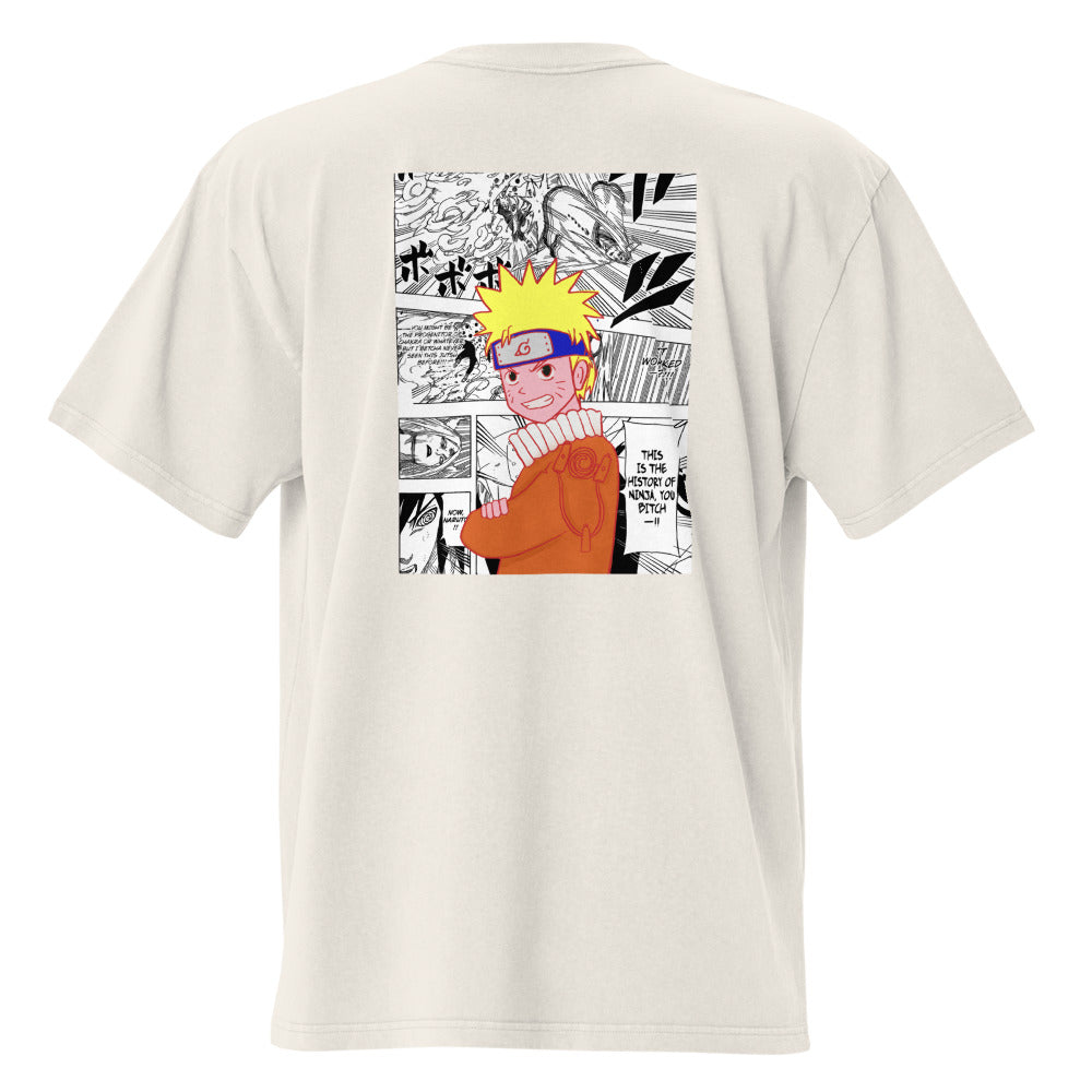 Naruto Manga Panel T-Shirt – Beige Oversized Anime Tee - Cleverbrowns 