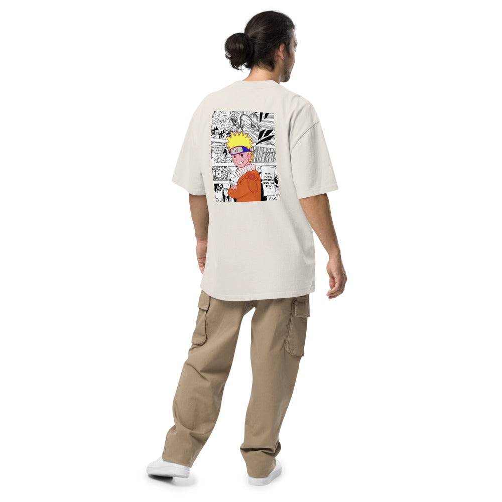 Naruto Manga Panel T-Shirt – Beige Oversized Anime Tee - Cleverbrowns 